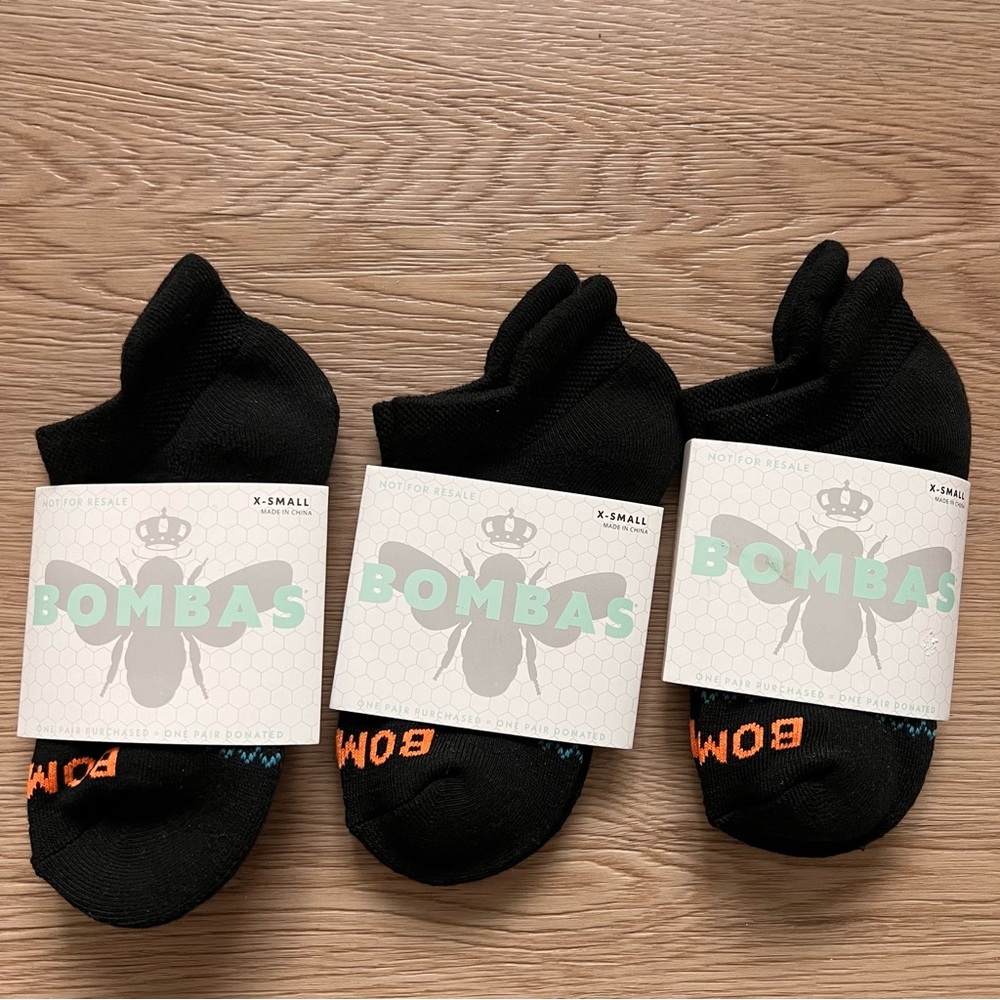 Bombas Ankle 3 pairs of socks toddler shoe size 9-11